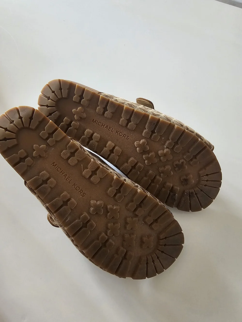 Michael Kors Women's Tan Logo Slide Sandals